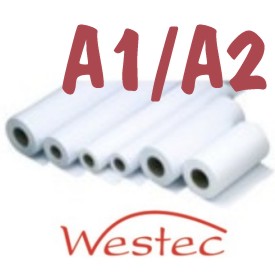 [Westec Supplies - Uncoated Inkjet Performance Paper 80gm 610mm - 50 metre - Boxed 4 rolls]